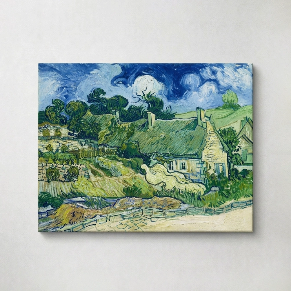 Thatched Cottages at Cordeville – Vincent van Gogh